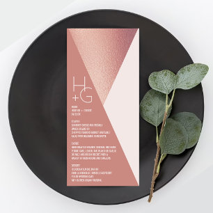 Modern Minimalist Geometric Wedding Menu