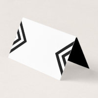 Modern Minimalist Geometric White and Black Place Card
