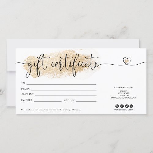modern minimalist gift card certificate add logo