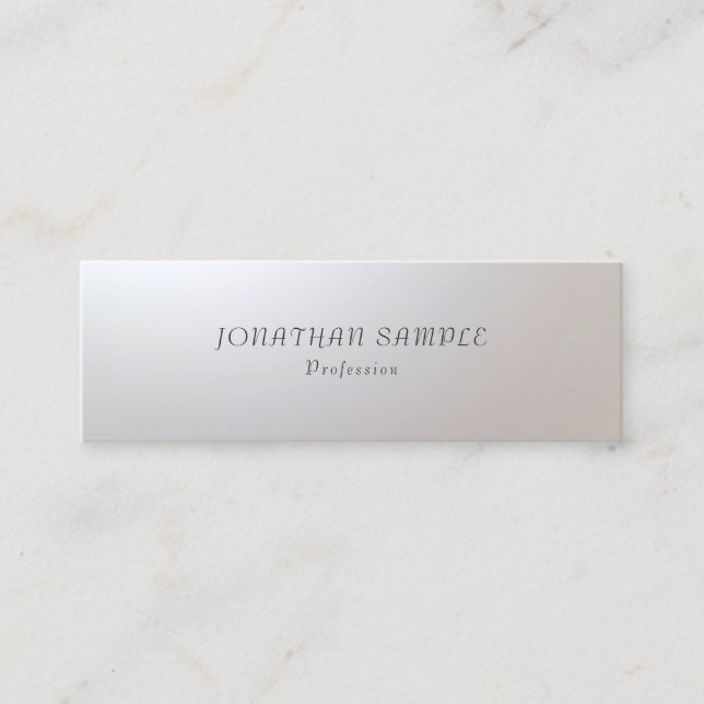 Modern Minimalist Glamour Stylish Simple Template Mini Business Card (Front)