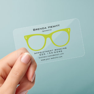 Modern Minimalist Glasses Professional Optometrist Clear Business Cards