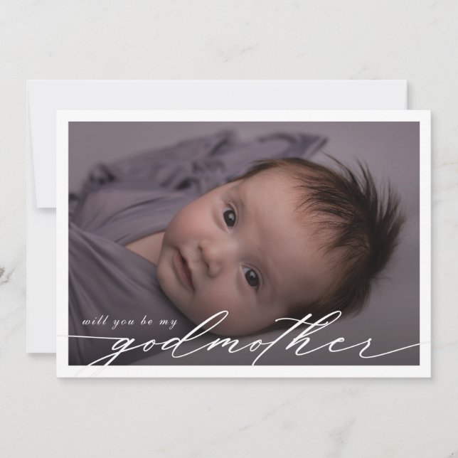 Modern Minimalist Godmother Photo Proposal (Front)