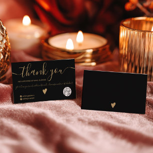 Modern minimalist gold and black order thank you business card