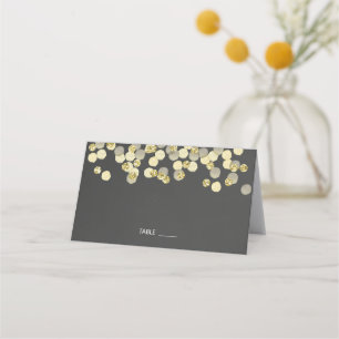 Modern Minimalist Gold And Black Wedding Place Card