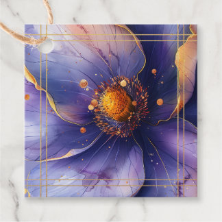 Modern Minimalist Gold and Purple Wedding  Favor Tags