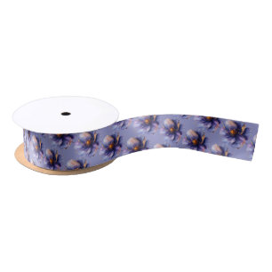 Modern Minimalist Gold and Purple Wedding Satin Ribbon