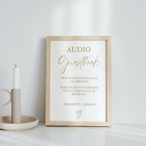 Modern Minimalist  Gold Audio Guestbook Sign