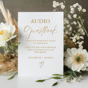 Modern Minimalist Gold Audio Guestbook Sign