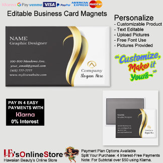 Modern Minimalist Gold Black White Business Magnet