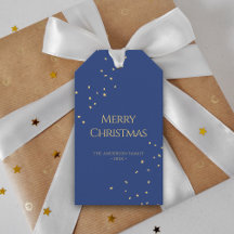 Modern Minimalist Gold Confetti Merry Christmas