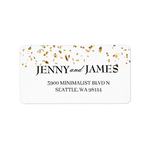 Modern Minimalist Gold Confetti Wedding Address La Label