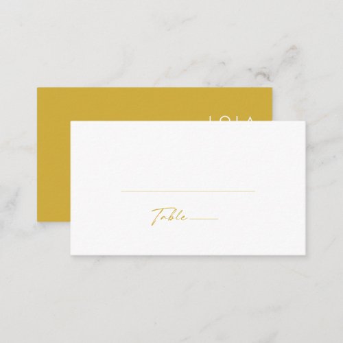 Modern Minimalist Gold Flat Wedding Place Card
