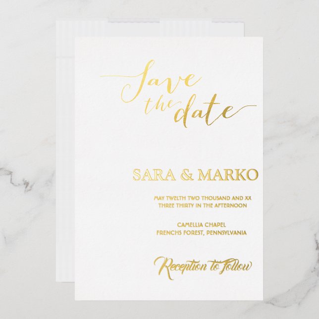 Modern Minimalist | Gold Foil Invitation (Envelope)
