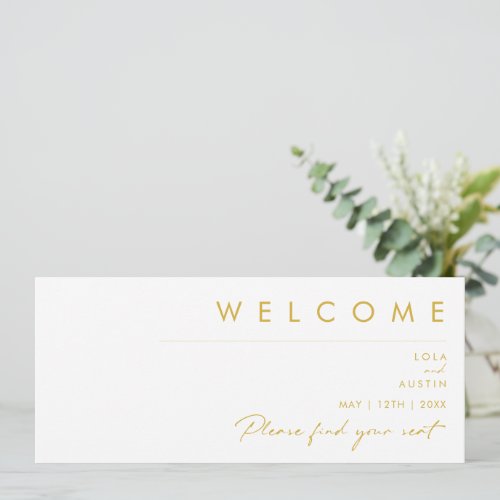 Modern Minimalist Gold Font Seating Chart Header