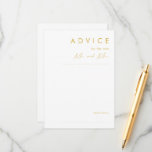 Modern Minimalist Gold Font Wedding Advice Card<br><div class="desc">This Modern Minimalist Gold Font wedding advice card is perfect for your classy boho wedding. Its simple, unique abstract design accompanied by a contemporary minimal script and gold color palette gives this product a feel of elegant formal luxury while staying simplistic, chic bohemian. Keep it as is, or choose to...</div>