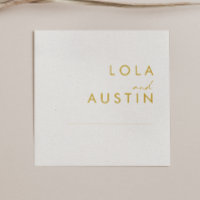 Modern Minimalist Gold Font Wedding Napkins