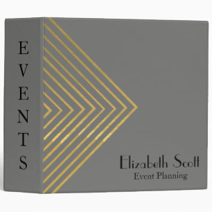 Modern Minimalist Gold Geometric Design Binder