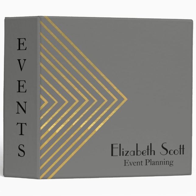 Modern Minimalist Gold Geometric Design Binder (Front/Spine)