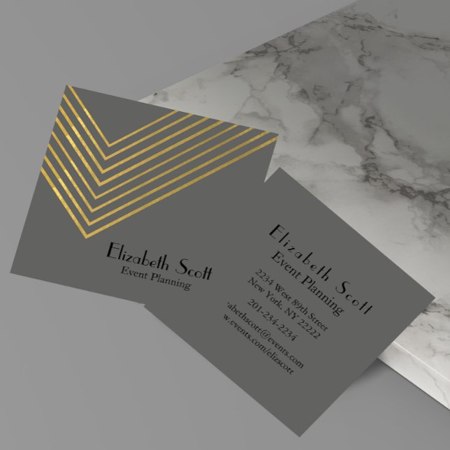 Modern Minimalist Gold Geometric Design Square Business Card (Creator Uploaded)