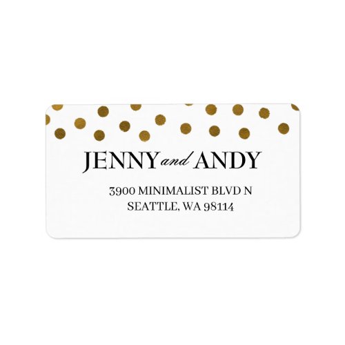 Modern Minimalist Gold Glitter Wedding Address  La Label