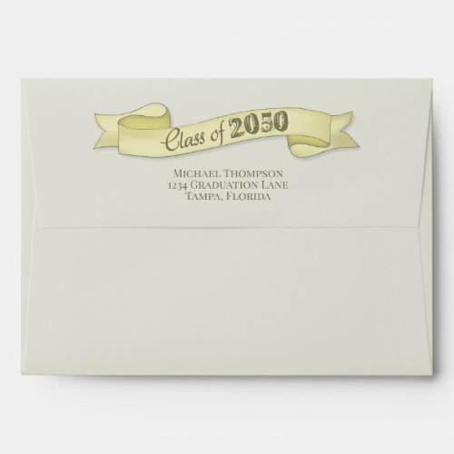 Modern Minimalist Gold Graduation Banner Simple Envelope