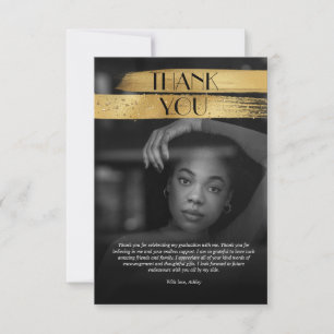 Modern Minimalist Gold Graduation Party Thank You Card
