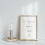 Modern Minimalist  Gold Grazing Table Sign at Zazzle