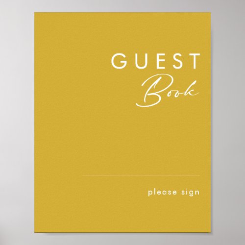 Modern Minimalist Gold Guest Book Sign