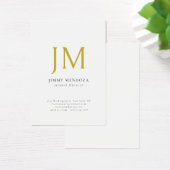 Modern Minimalist Gold Monogram Plain Profile Card (Desk)
