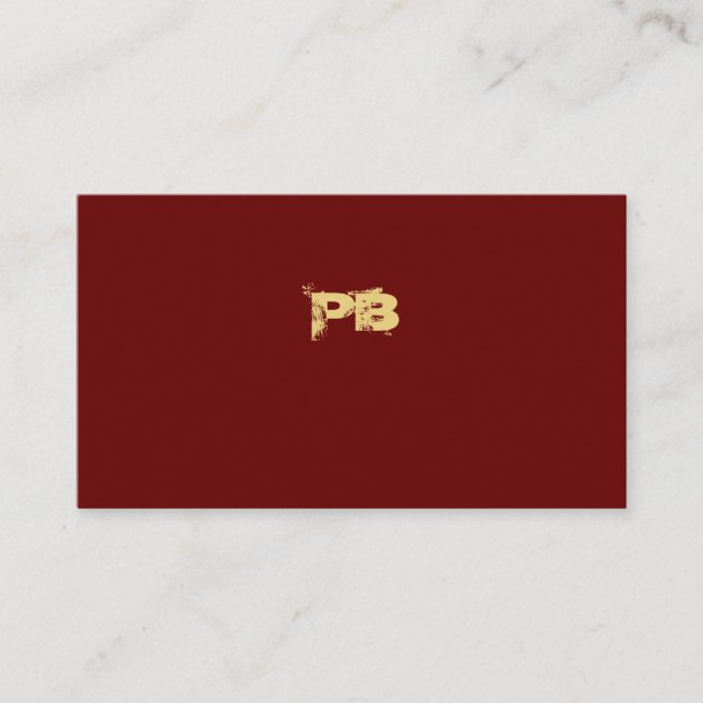 Modern Minimalist Gold Red Professional Business Card (Front)