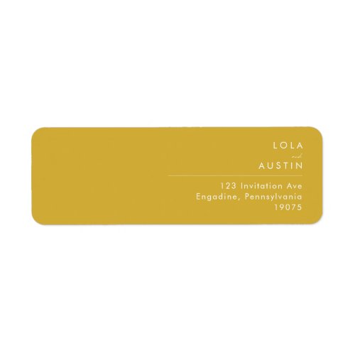 Modern Minimalist Gold Return Address Label
