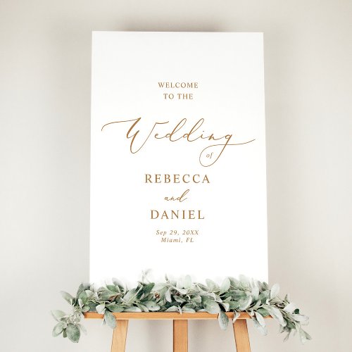 Modern Minimalist Gold Script Wedding Sign