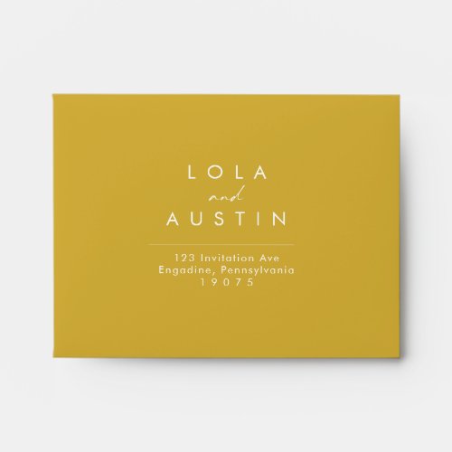 Modern Minimalist Gold self_addressed RSVP Envelope