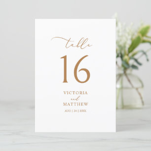 Modern Minimalist Gold Table Number Card