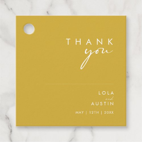 Modern Minimalist Gold Thank You Favor Tags