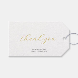 Modern Minimalist Gold Thank you Wedding Gift Tag