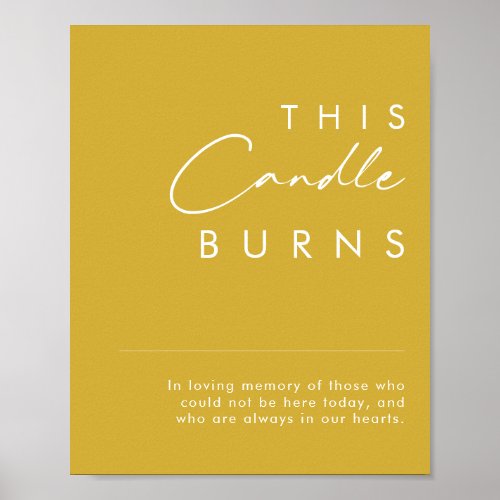 Modern Minimalist Gold This Candle Burns Poster