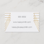 Modern Minimalist Gold Triangles Business Card (Back)
