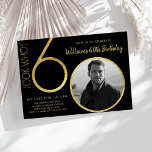 Modern Minimalist Gold Type 60th Birthday Invitation<br><div class="desc">Modern Minimalist Gold Type 60th Birthday Invitation</div>