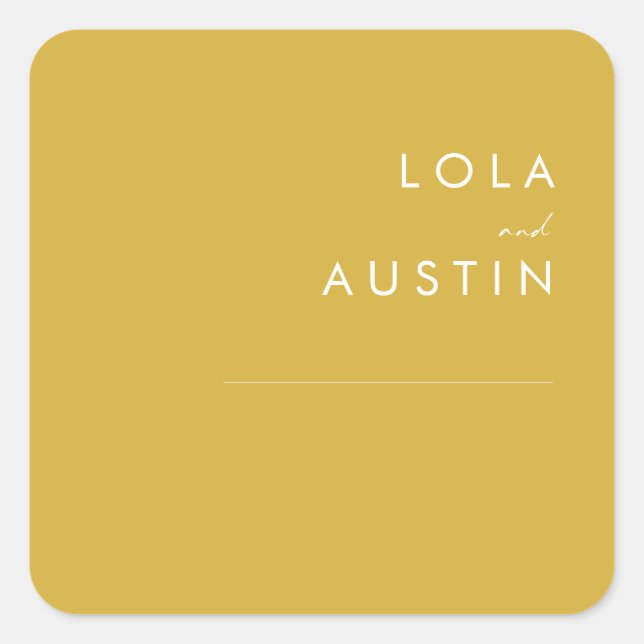 Modern Minimalist Gold Wedding Envelope Seals (Front)