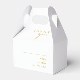 Modern Minimalist Gold Wedding Favor Box
