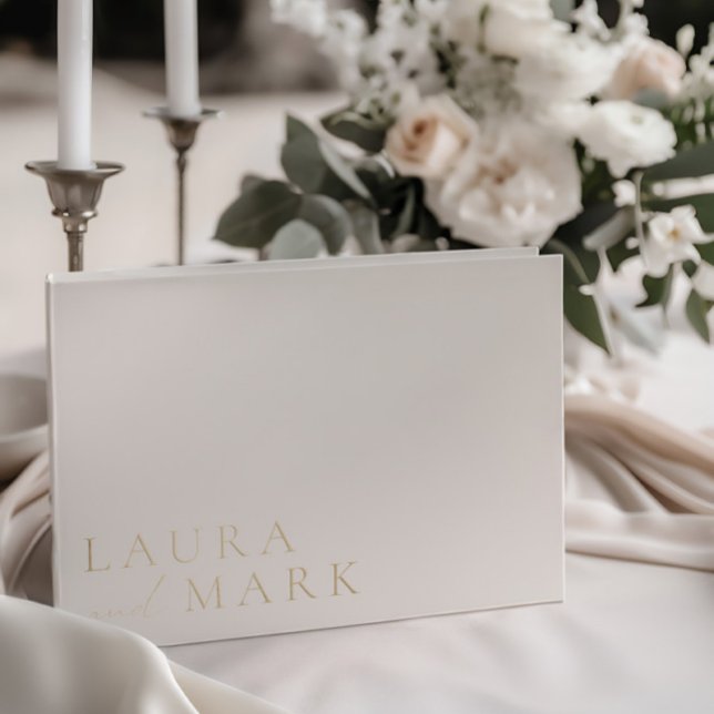 Modern Minimalist Gold Wedding Foil Guest Book (Modern Minimalist Gold Wedding Foil Guest Book)