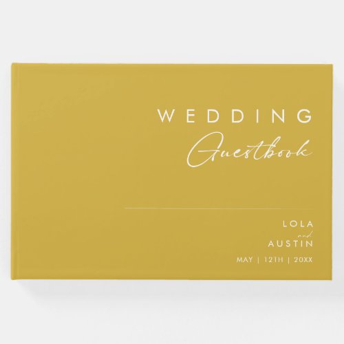 Modern Minimalist Gold Wedding Guest Book