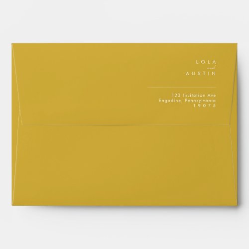 Modern Minimalist Gold Wedding Invitation Envelope