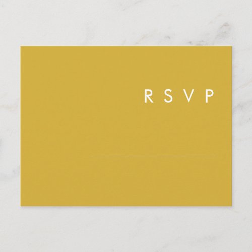 Modern Minimalist Gold Wedding RSVP Postcard