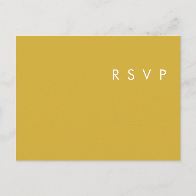 Modern Minimalist Gold Wedding RSVP Postcard (Front)