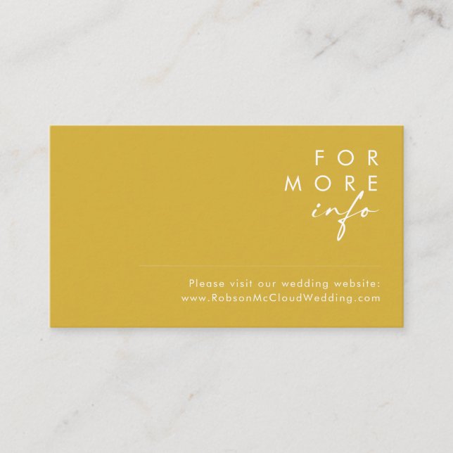 Modern Minimalist Gold Wedding Website Card (Front)