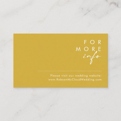 Modern Minimalist Gold Wedding Website Card