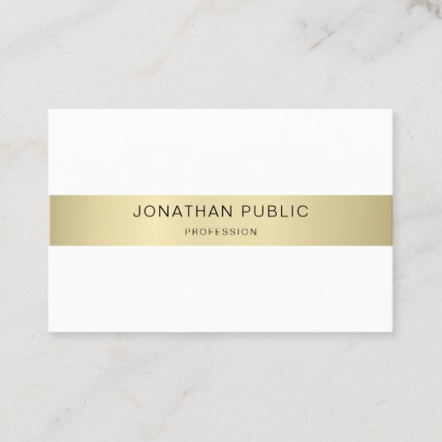 Modern Minimalist Gold White Elegant Simple Trendy Business Card