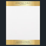 Modern Minimalist Gold White Elegant Template Letterhead<br><div class="desc">Modern Minimalist Gold White Elegant Template Letterhead.</div>